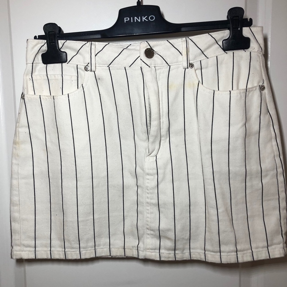 White Jean Mini-Skirt